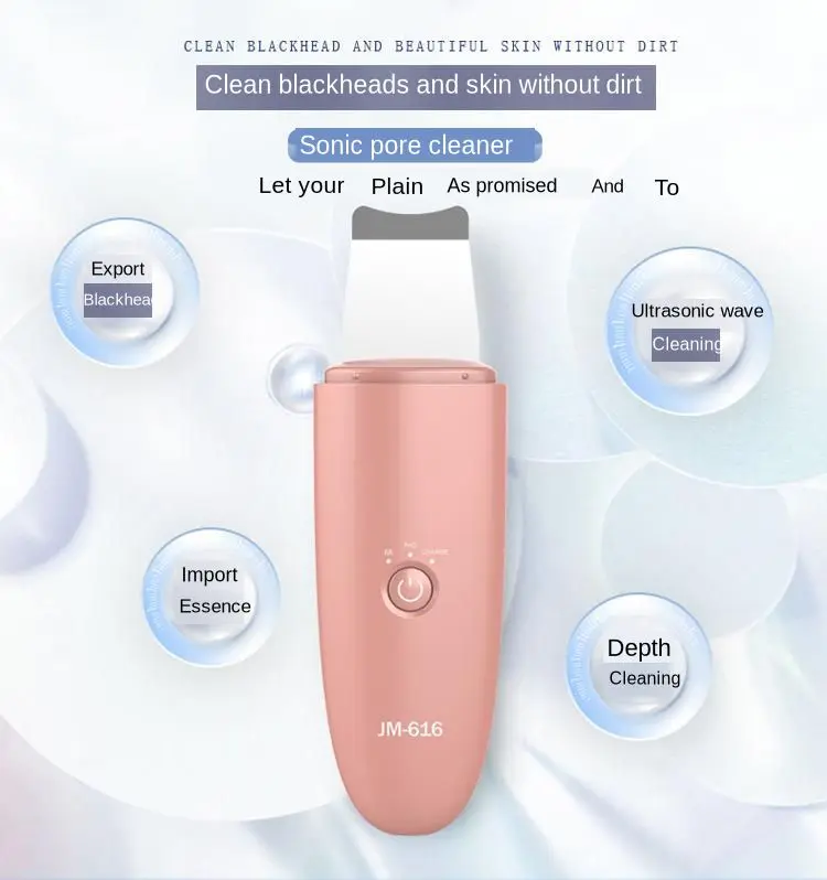 New Ultrasonic Face Skin Scrubber Rechargeable Powered Facial Cleansing Device Peeling Vibration Blackhead Pore Cleaner Spa | Красота и