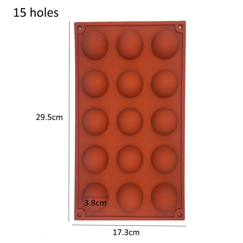 

Hemisphere Shape Silicone 6/15/24 Holes Food Grade Baking Accessories Chocolate Candy Mold Bakeware Kitchen Gadgets