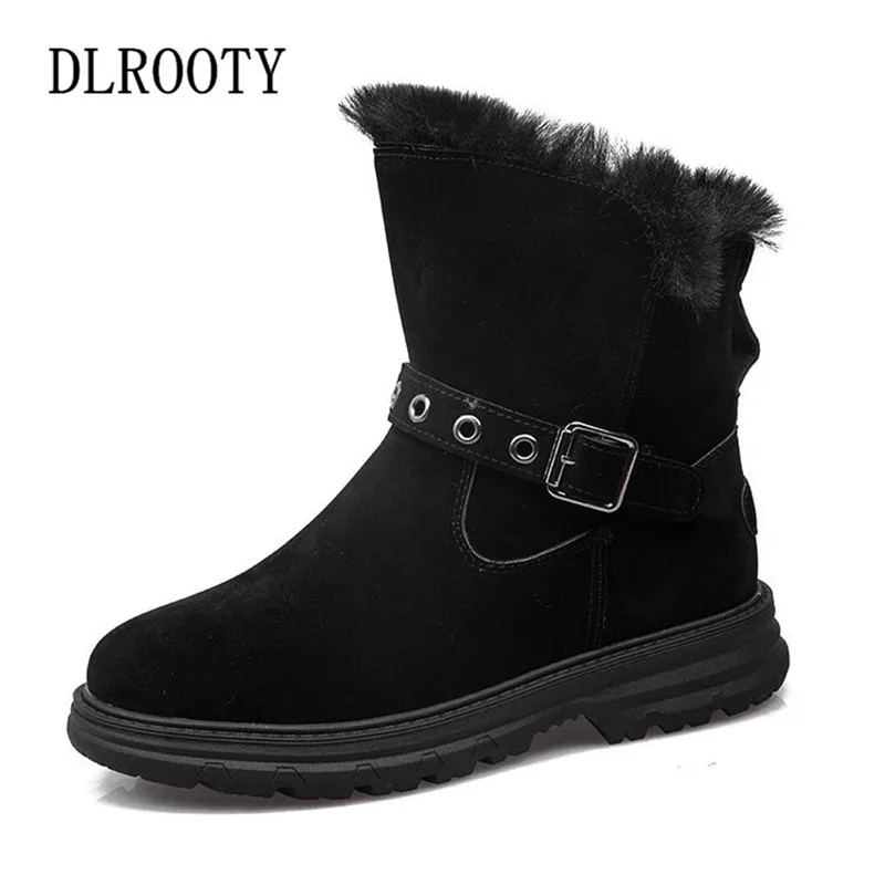 Женские зимние ботинки до щиколотки зимняя теплая короткая плюшевая женская