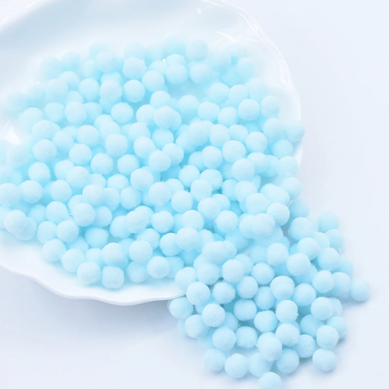 8mm 25skyblue 600pcs Светильник, желтый, розовый, голубой помпон, меховые шарики, сделай сам, мягкие помпоны, помпоны для рукоделия, Свадебный декор, клей на ткани, аксессуары, 8 мм до 30 мм - Цвет: 8mm 25skyblue 600pcs