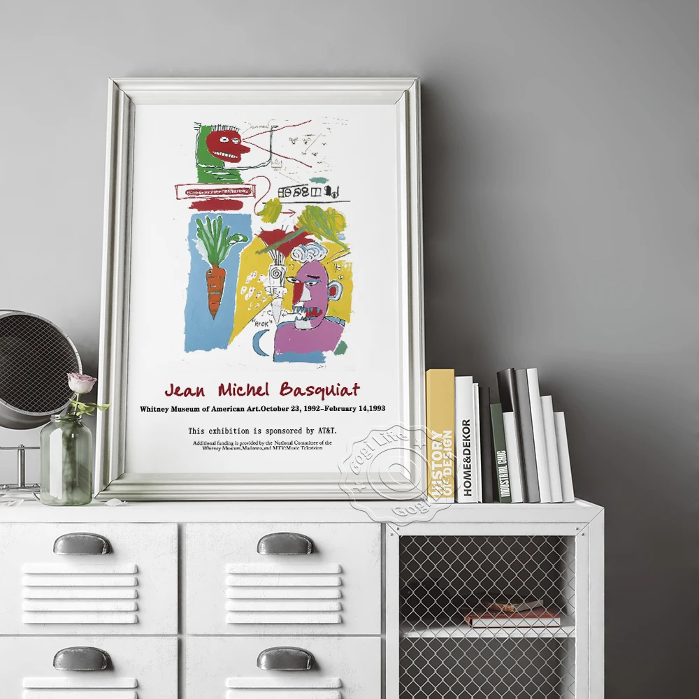 

Basquiat Whitmey Museum American Art Exhibition Prints Street Art Mural, Jean Michel Basquiat Child Interest Doodle Decor Poster