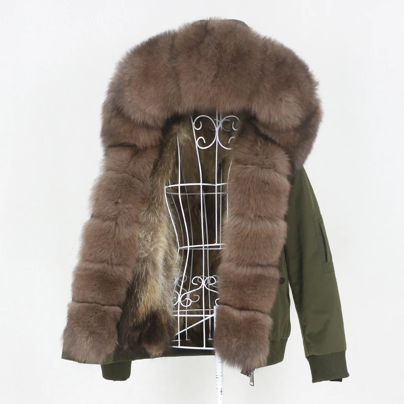 

2021 Водонепроницаемый бомбардировщик куртка-парка зимняя куртка женская шуба из натурального Лисьего меха натурального меха Верхняя одежд...