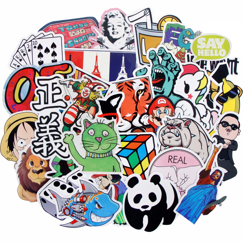 50 шт. смешанные наклейки водонепроницаемый домашний декор каракули ноутбук
