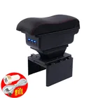 Подлокотник для автомобиля, Универсальный центральный подлокотник, со светодиодной подсветкой USB, модифицированные детали для хранения автомобильных аксессуаров