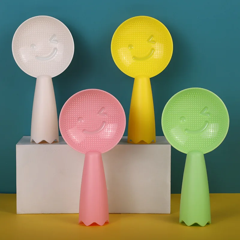 

Stand-up Plastic Creative Cute Smile Face Rice Spoon Household Non-stick Rice Spoon Kitchen Accessories Tools