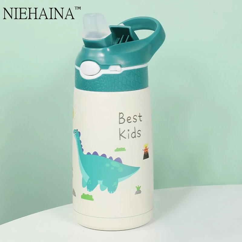 400 мл детский термос кружка Утконос соломинка 316 нержавеющая сталь вакуумные фляжки детская термобутылка