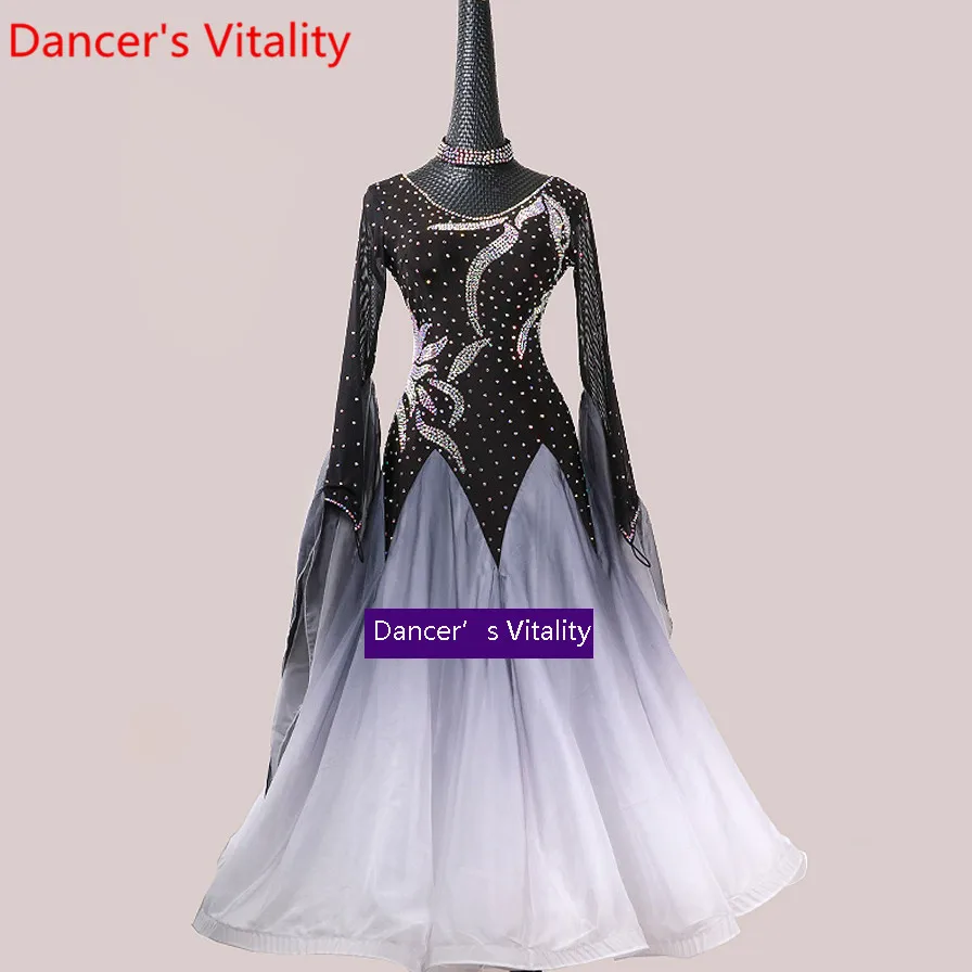 Роскошный национальный стандарт танцевальный костюм для соревнований большие