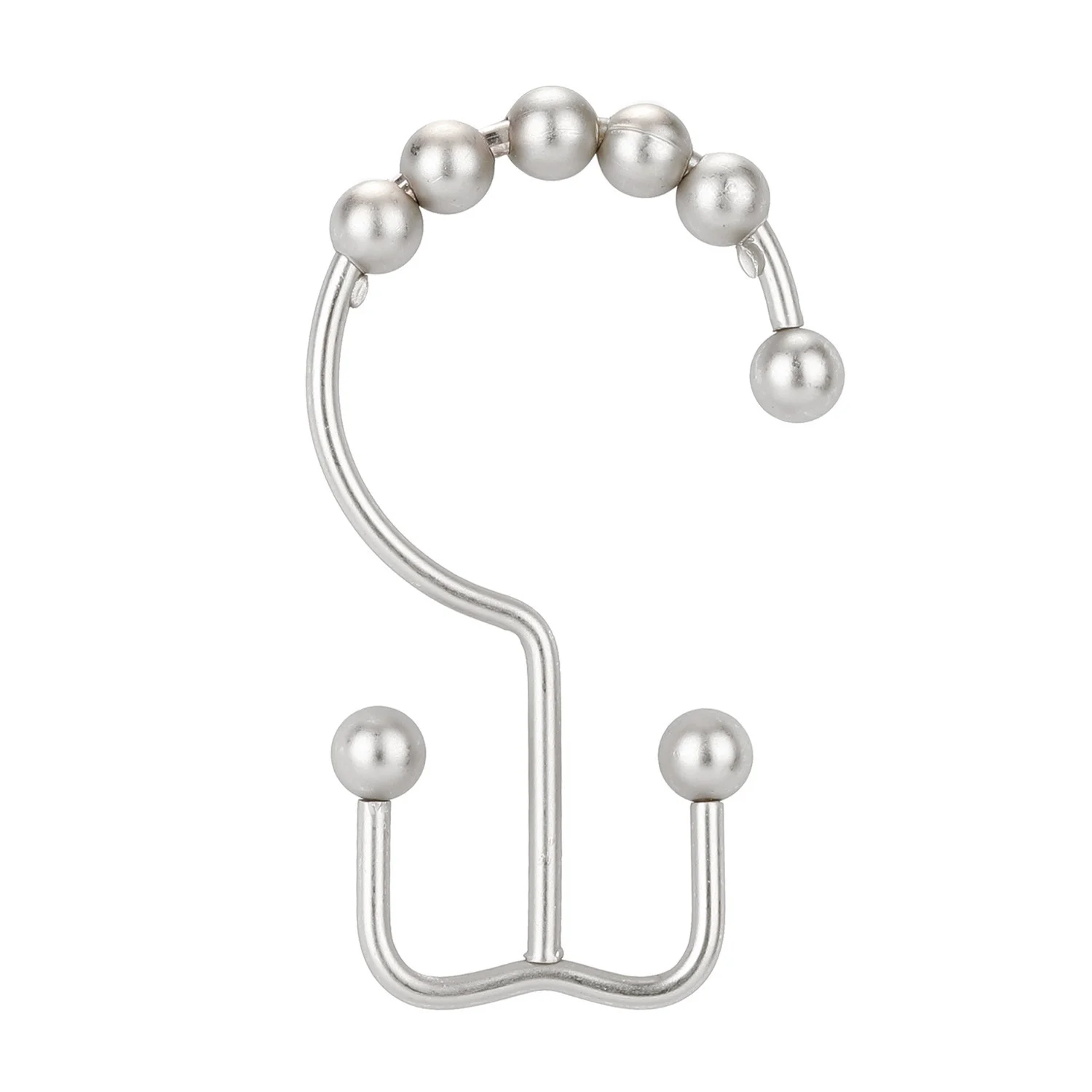 

12pcs Stainless Steel Shower Curtain Double Hook Anti-rust Curtain Hooks Rings Hanger