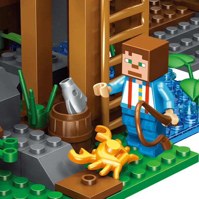 342 шт. детские строительные блоки игрушки совместимые с Legoingly city Minecrafted остров