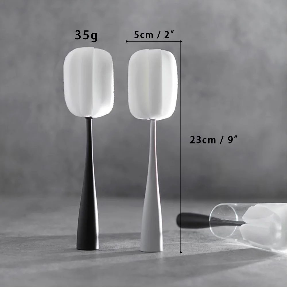 1PCS Strong Decontaminat Kitchen Cleaning Tool Sponge Brush For Wineglass Bottle Coffe Tea Glass Cup 5*23cm 35g Black White Grey | Дом и сад
