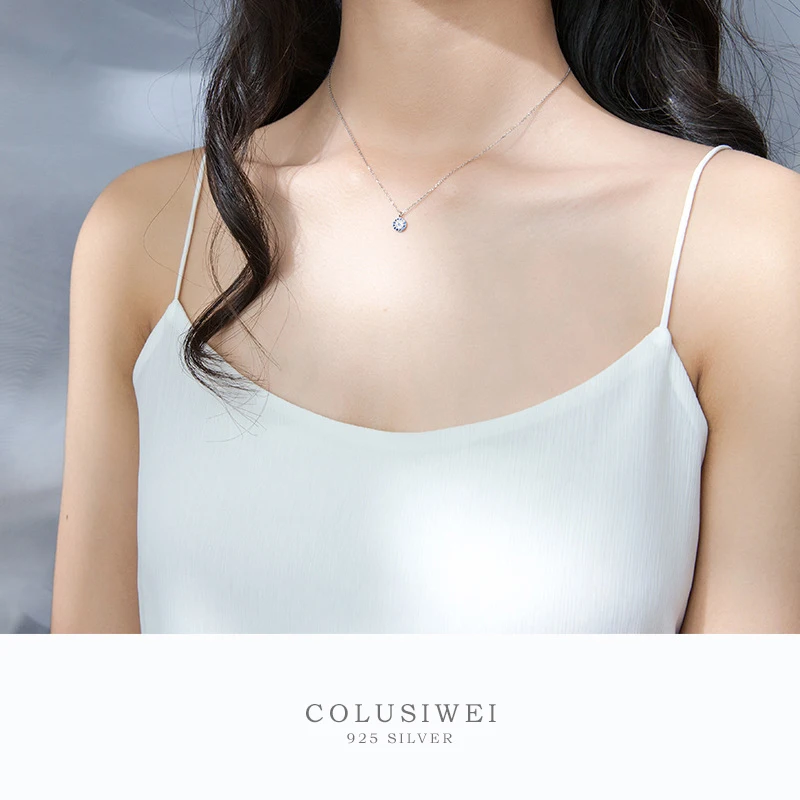 Colusiwei Горячая продажа голубые глаза короткое ожерелье для женщин подлинный 925