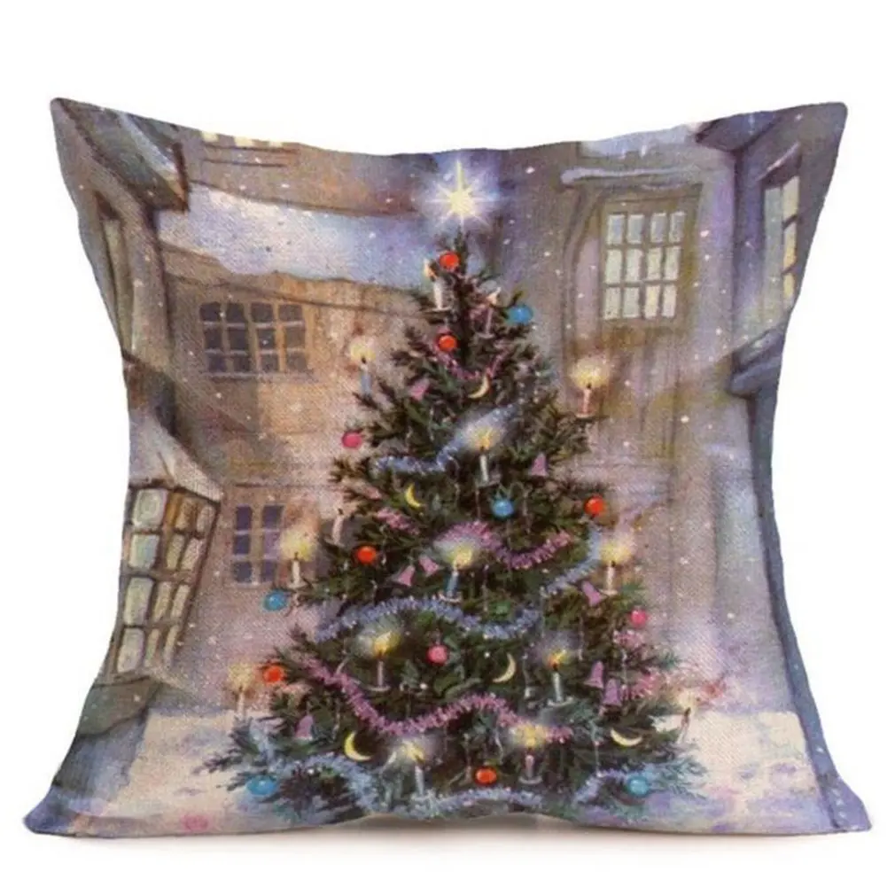2018 наволочка чехол с Рождеством Льняные Наволочки s диван украшение для