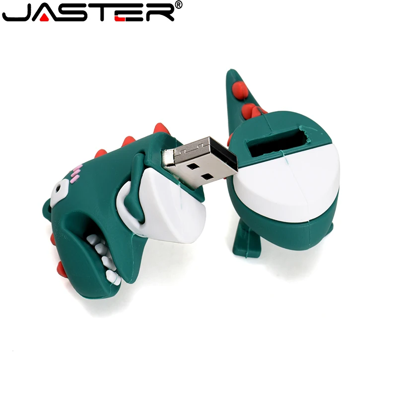 JASTER милый мультяшный портативный зеленый динозавр 2.0USB внешний накопитель 4 ГБ 8 16