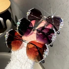 Женские солнцезащитные очки без оправы, с градиентными линзами, с защитой UV400, 2021