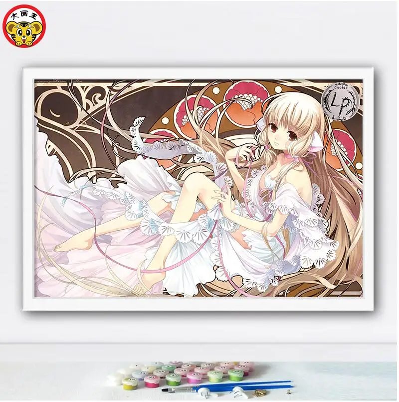 Картина по номерам художественная краска белые цветы нарисованные на холсте