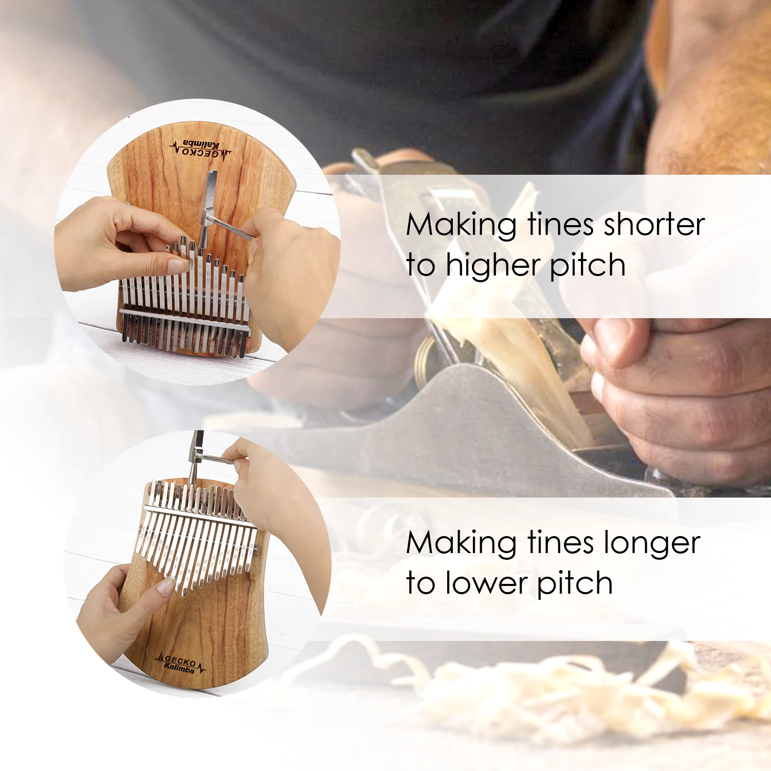 Калимба Gecko 17 клавиш корпус из массива дерева музыкальный инструмент с