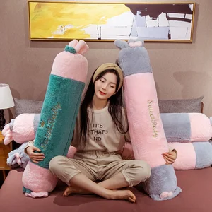 Мягкая длинная большая хлопковая плюшевая подушка, яркая цилиндрическая поясная подушка, Шейная подушка, подушка для сна, кроватка, милая подушка, подарок для ребенка