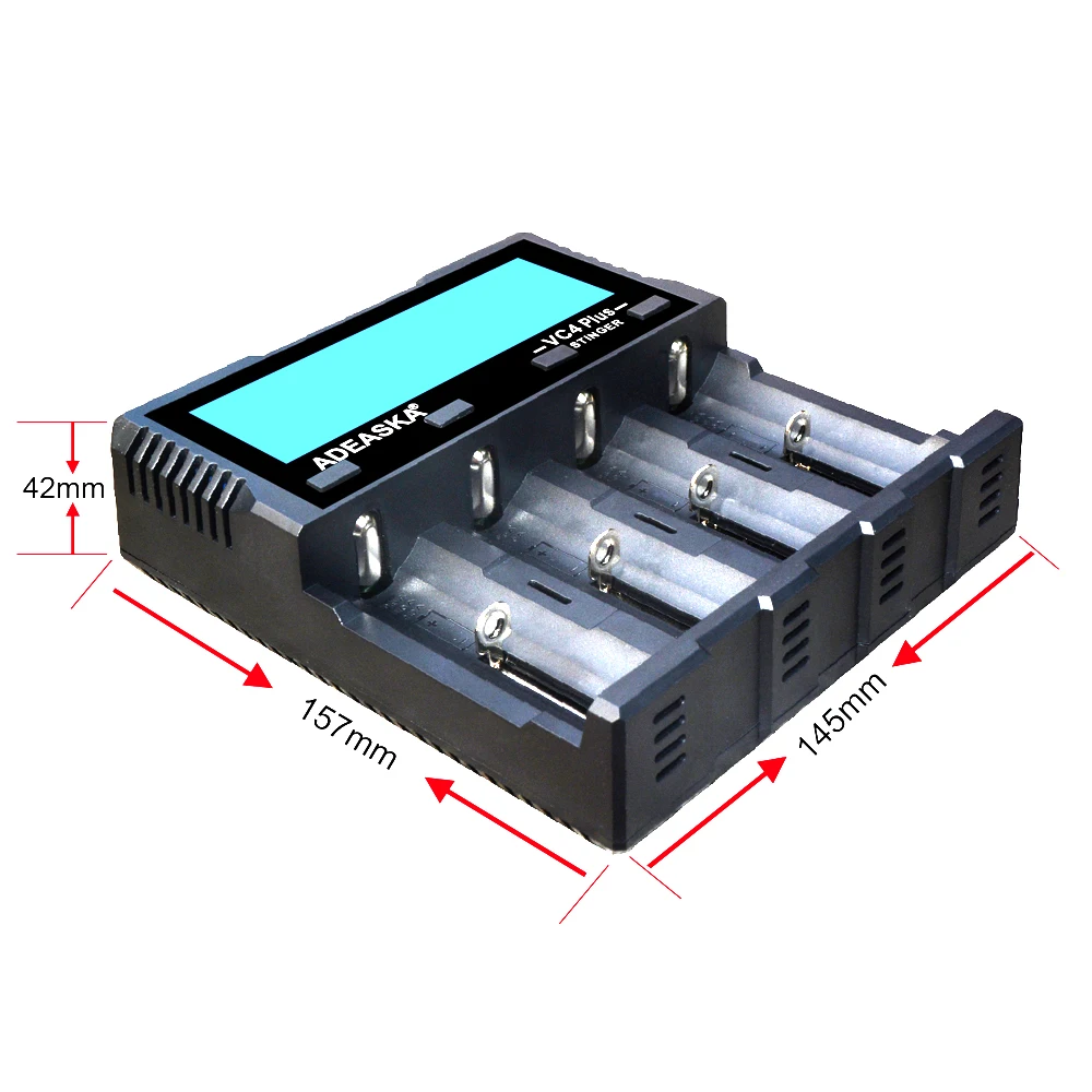 USB Быстрое интеллектуальное зарядное устройство ADEASKA VC4 PLUS с ЖК дисплеем для Li