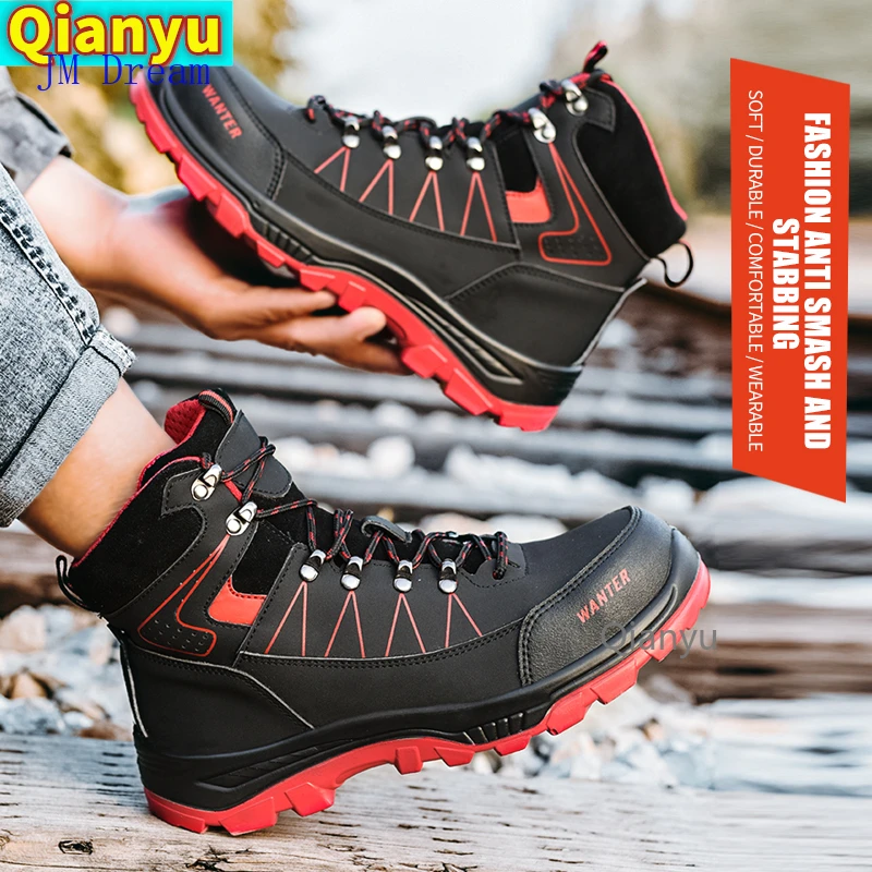 

Men and women work safety shoes 2021 new suitable for outdoor steel-toed anti-smashing and anti-piercing protective shoes
