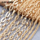 Набор для изготовления ювелирных изделий GUFEATHER, набор из цепочек для самостоятельного изготовления ювелирных изделий из меди и металла с покрытием из 18-каратного золота, 1 млот