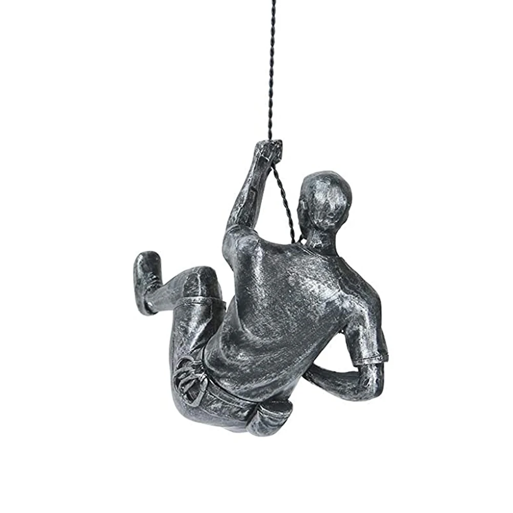 Мужская скалолазанная скульптура в скандинавском индустриальном стиле фон