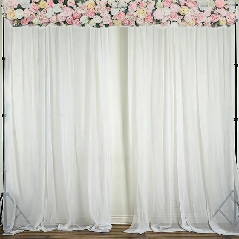 

Polyester Wedding Backdrop Curtain Stage Background Photo Booth Outdoor Party Curtains Event Home Birthday Wall Decoration