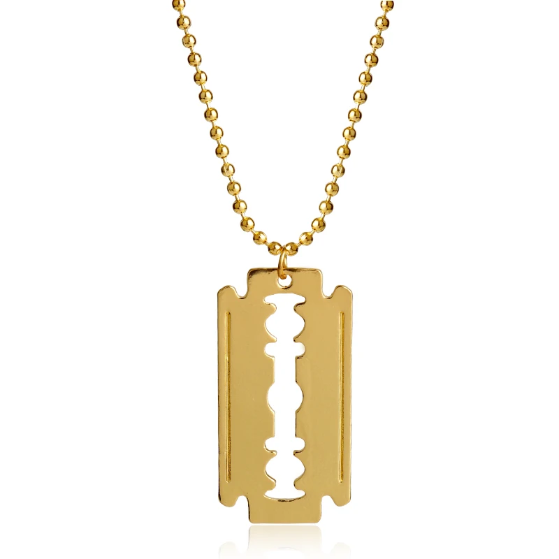 Модная новинка ювелирное изделие золотой Парикмахерская бритва ожерелье в стиле