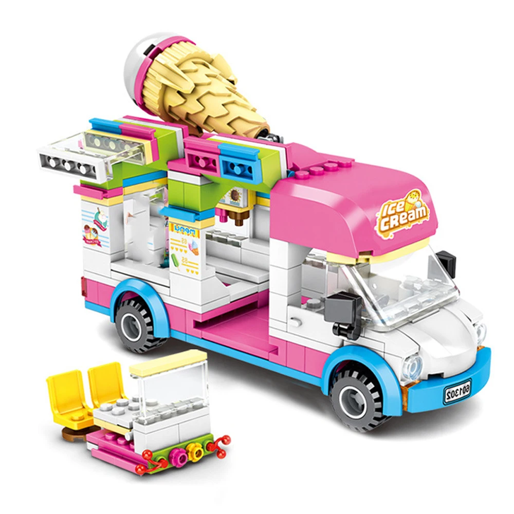 Серия City Street View строительный блок машина мороженого креативный красочный