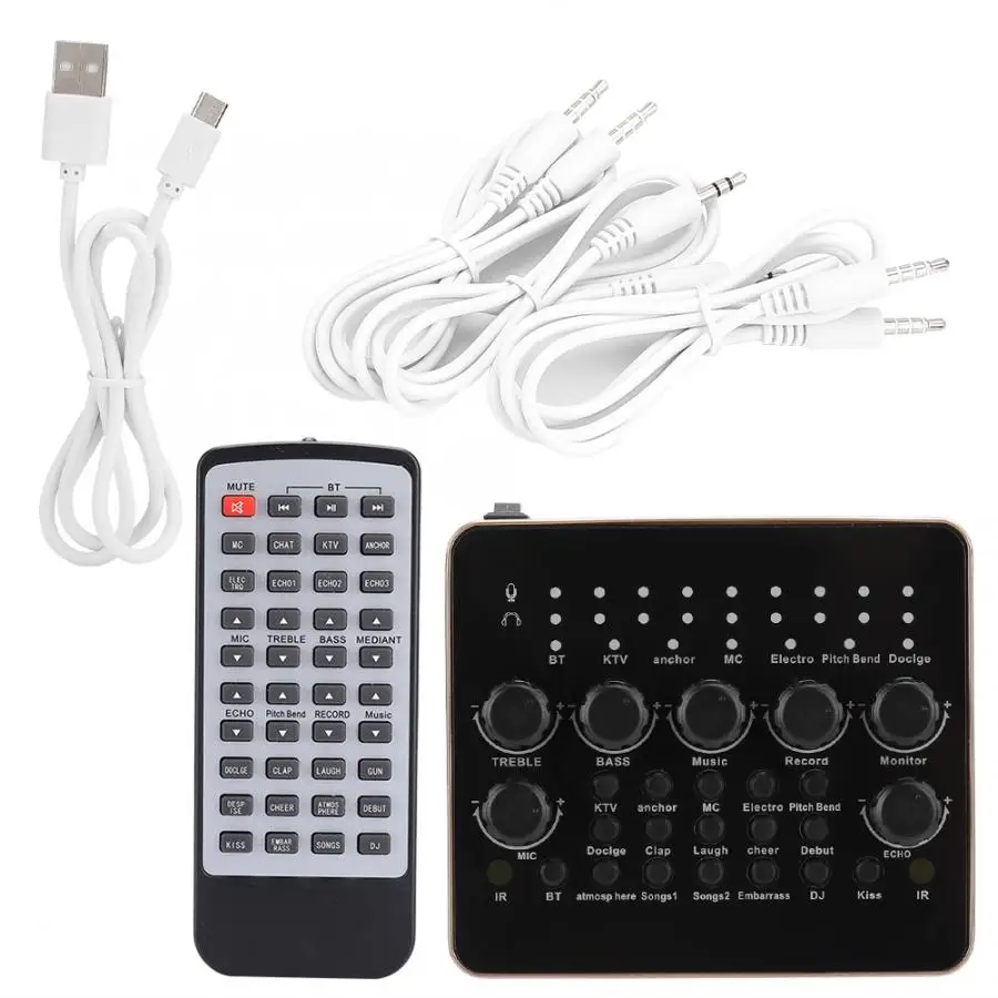 Внешняя звуковая карта KTV для прямой трансляции микрофон записи USB Микшер