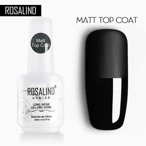 Гель-лак rosalind15 мл, база и топ, полуперманентный Матовый верхний слой, силовая резина для гель-лака, маникюр, Нейл-арт