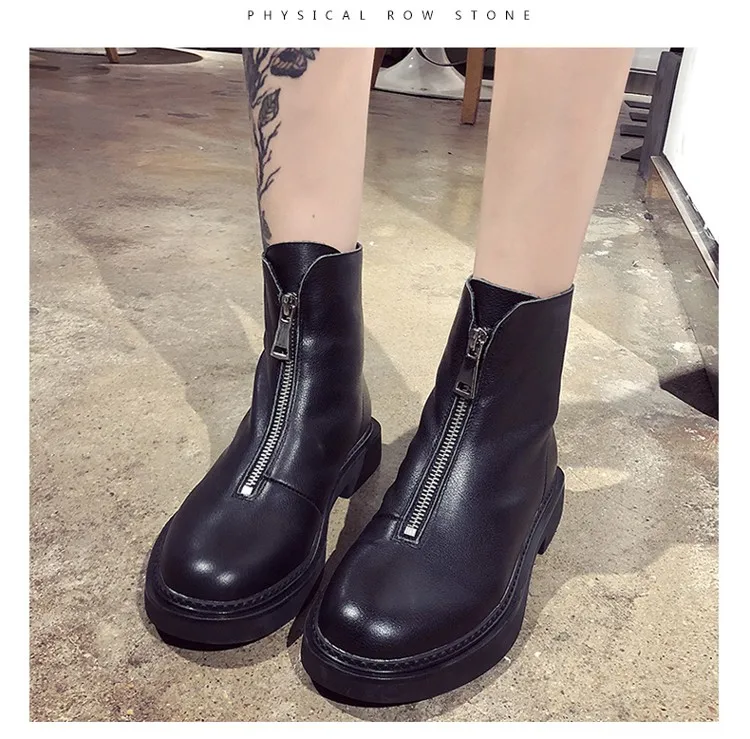 Женские кожаные ботинки-мартинсы повседневные зимние мягкие теплые 2020 | Обувь