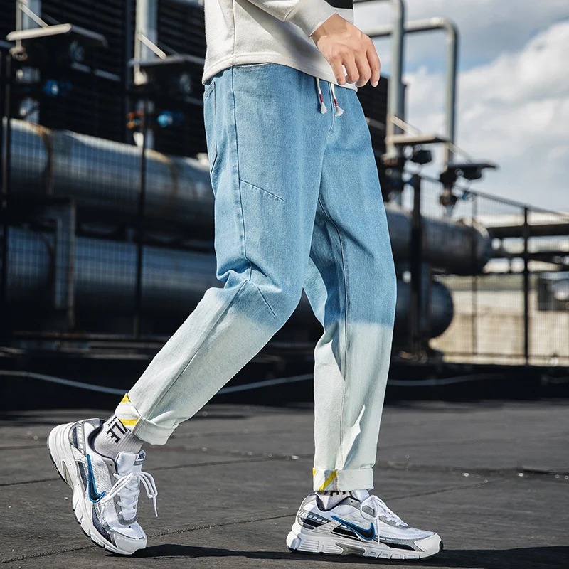 Хлопковые зимние повседневные осенние мужские свободные рабочие длинные брюки в