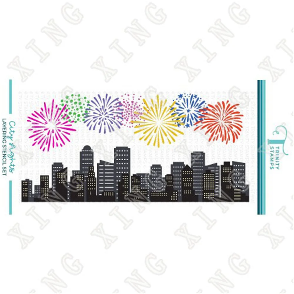 

City Lights Layering Slimline Stencil Scrapbooking Stamp Photo Album Decorative Embossing Cut Die Diy Paper Cards Arrival New