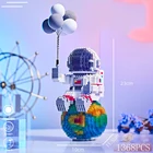 Новинка 2022, конструктор астронавт с подсветкой, мини микро космос, Луна, спутник, Алмазный конструктор, конструктор, игрушки для детей