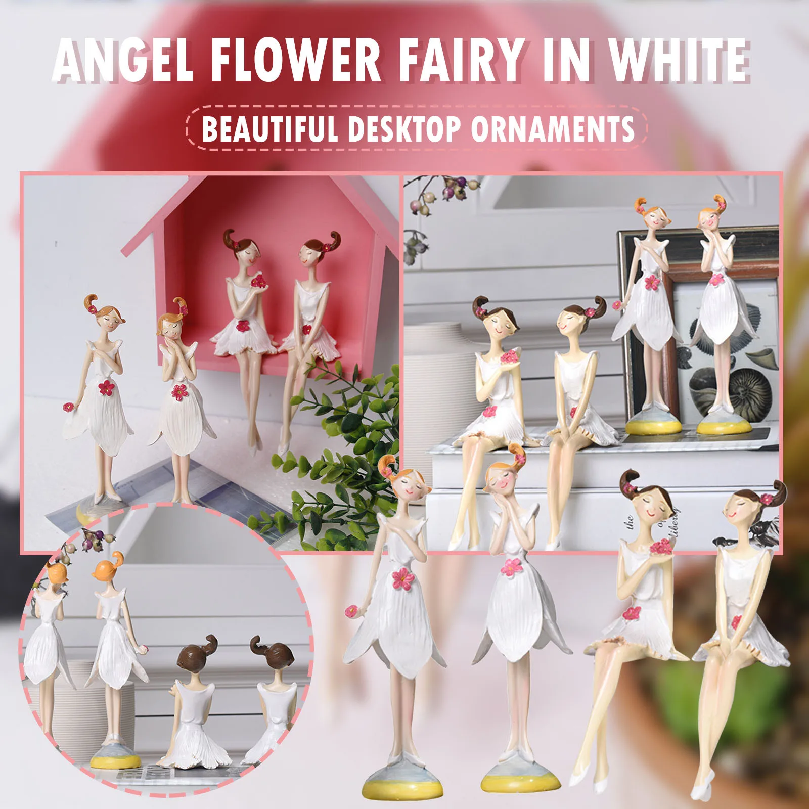 

Украшение для Дома, белый ангел, цветок, фея, девушка, красивые настольные украшения, спальня, гостиная, настольное Украшение
