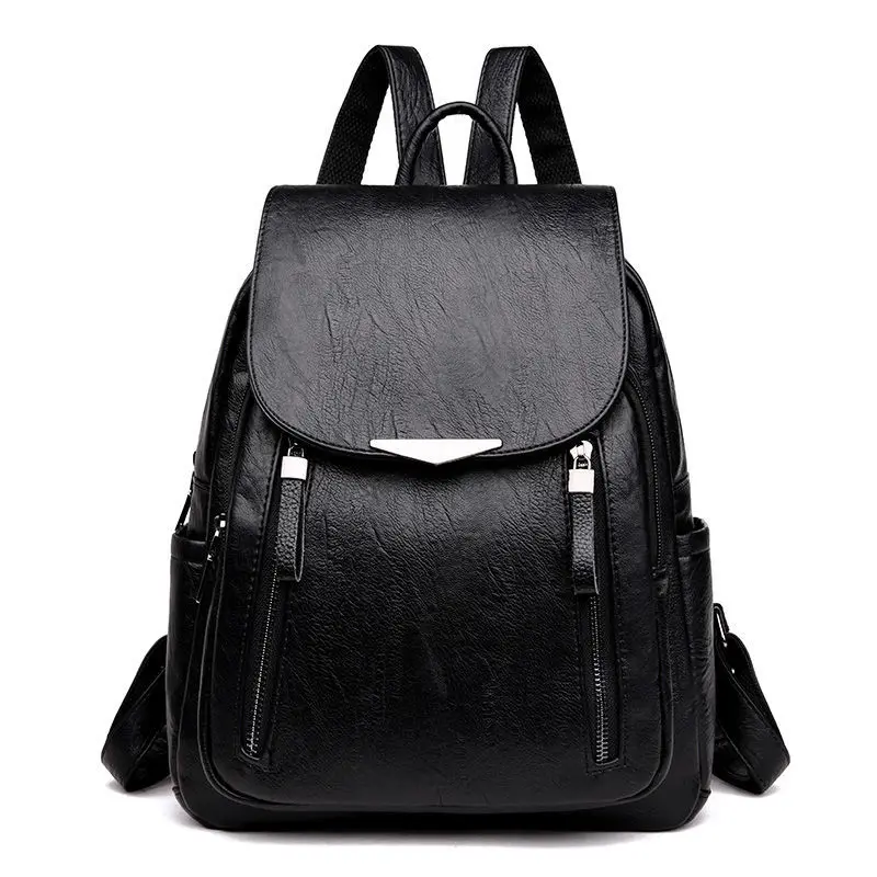 

2021 New Women's Backpack Travel Big Backpack Handbag Trendy Travel School Bag Girls Single Shoulder Back Pu Leather