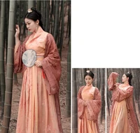 Chinese ancient Daily casual female crossed collar jacketskirtcoat chiffon spring summer students Dance cosplay celebrate