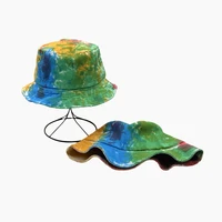 2021 custom spring new tie dyed hats outdoor sunshade hats for men and women personality rainbow fisherman hats