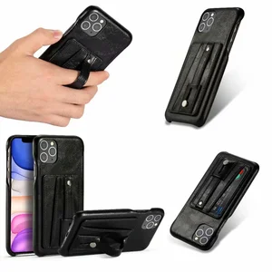 luxury vintage pu leather card slot bracket fhx cp phone case for iphone 7 8 plus x xr xs max 11 11pro max phone back cover free global shipping