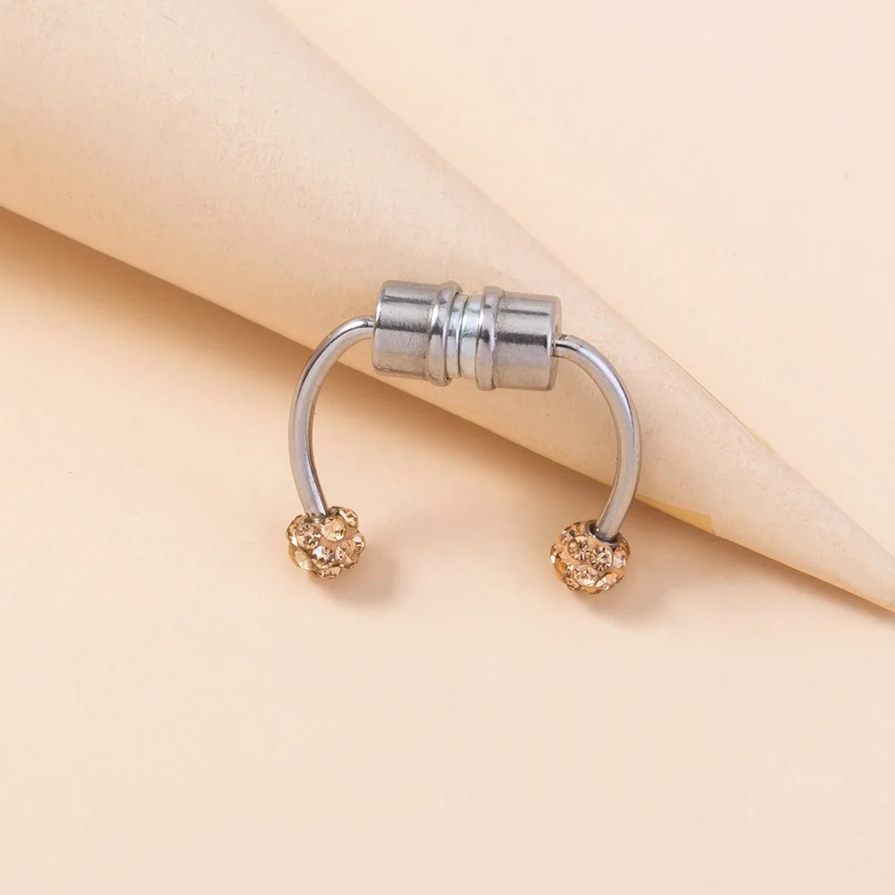 

Non Piercing Fake Horseshoe Nose Ring Surgical Steel Crystal Fake Septum Piercing Magnet Nose Ring Septum Clip on Nose Cuff