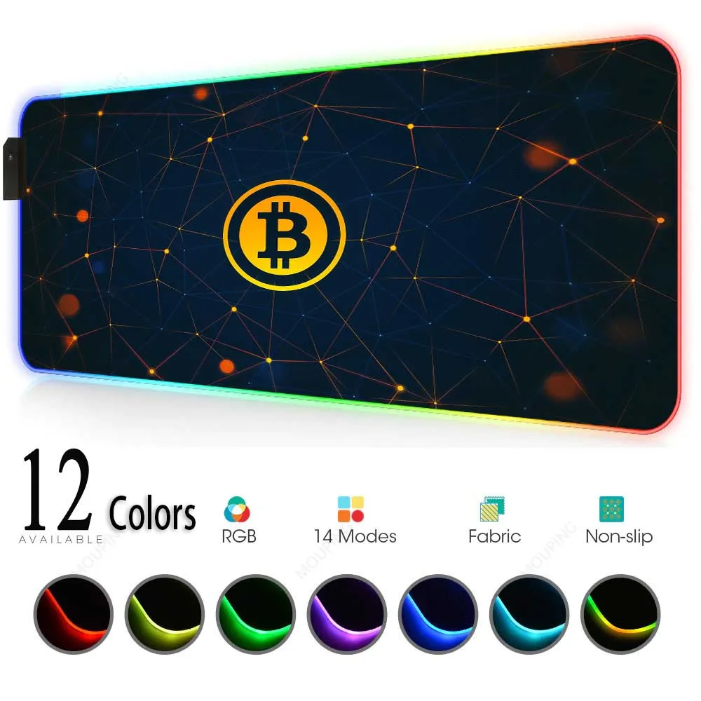 

Rgb gaming black Mouse Pad Cryptocurrency Pc Accessories Rgb Deskmat led Carpet Rgb Keyboard Mat rgb mousepad large DropShipping