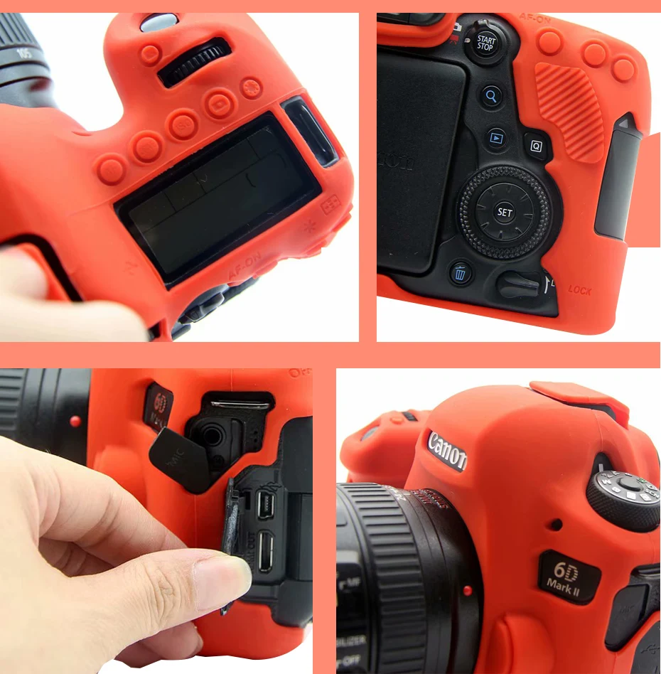 CAENBOO для Canon EOS 6D Mark II сумка для камеры Мягкий силиконовый резиновый защитный чехол для корпуса чехол для Canon EOS 6D Mark2 сумка