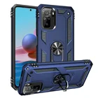 Противоударный чехол для Xiaomi Redmi Note 10 Pro, чехол для note 9T, 9 Pro, 5G, Гибридный Силиконовый чехол для Redmi K40, 9, 9A, 8, металлическое кольцо