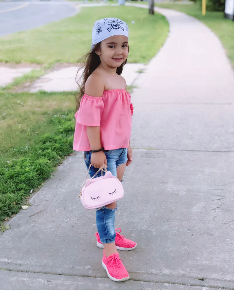 Комплект одежды из 2 предметов для девочек детская рубашка и штаны Топ с