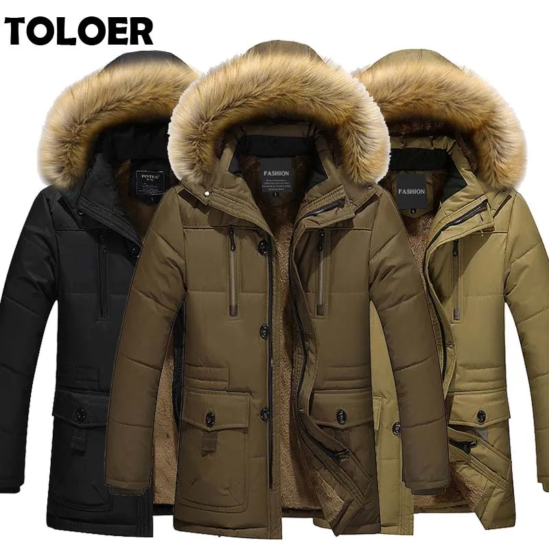 

2021 Long Parkas Men Winter Warm Thickening Mens Long Jacket In Wool Cotton-padded Jacket Male Fashion Hooded Parka Clothes Coat