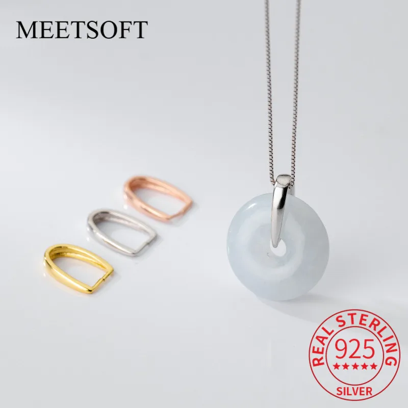 

MEETSOFT S925 Sterling Silver Semi finished Clip pendant head buckle Charms of DIY Handmade Jewelry drop shipping Accessory