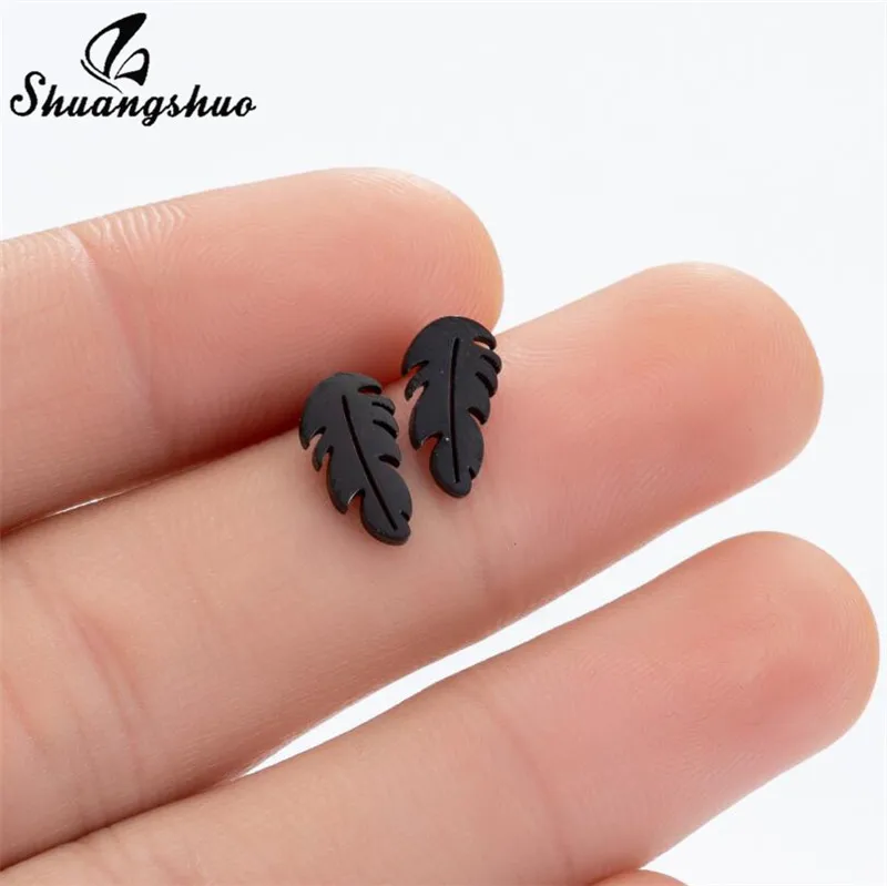 Серьги-гвоздики Shuangshuo из нержавеющей стали с изображением кошки птицы волейбола
