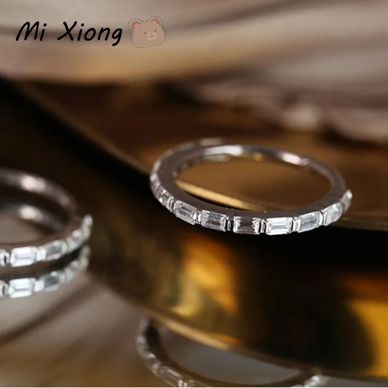 

Кольца Mi Xiong из стерлингового серебра 925 пробы, женское роскошное ювелирное изделие, изысканное обручальное свадебное кольцо, милый романти...