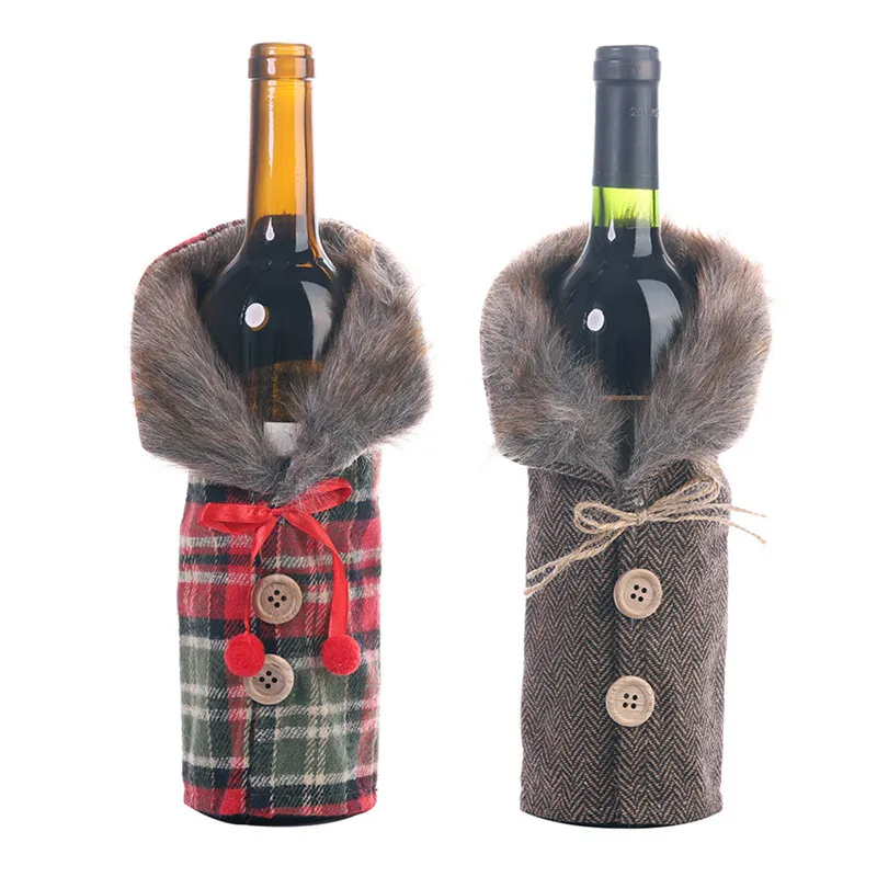 

Santa Claus Wine Bottle Cover Christmas Decorations for Home New Year Xmas Decor Red Wine Bottle Covers New Year Christmas Decor