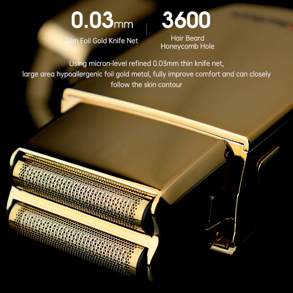 Беспроводная металлическая электробритва с двойной фольгой профессиональный
